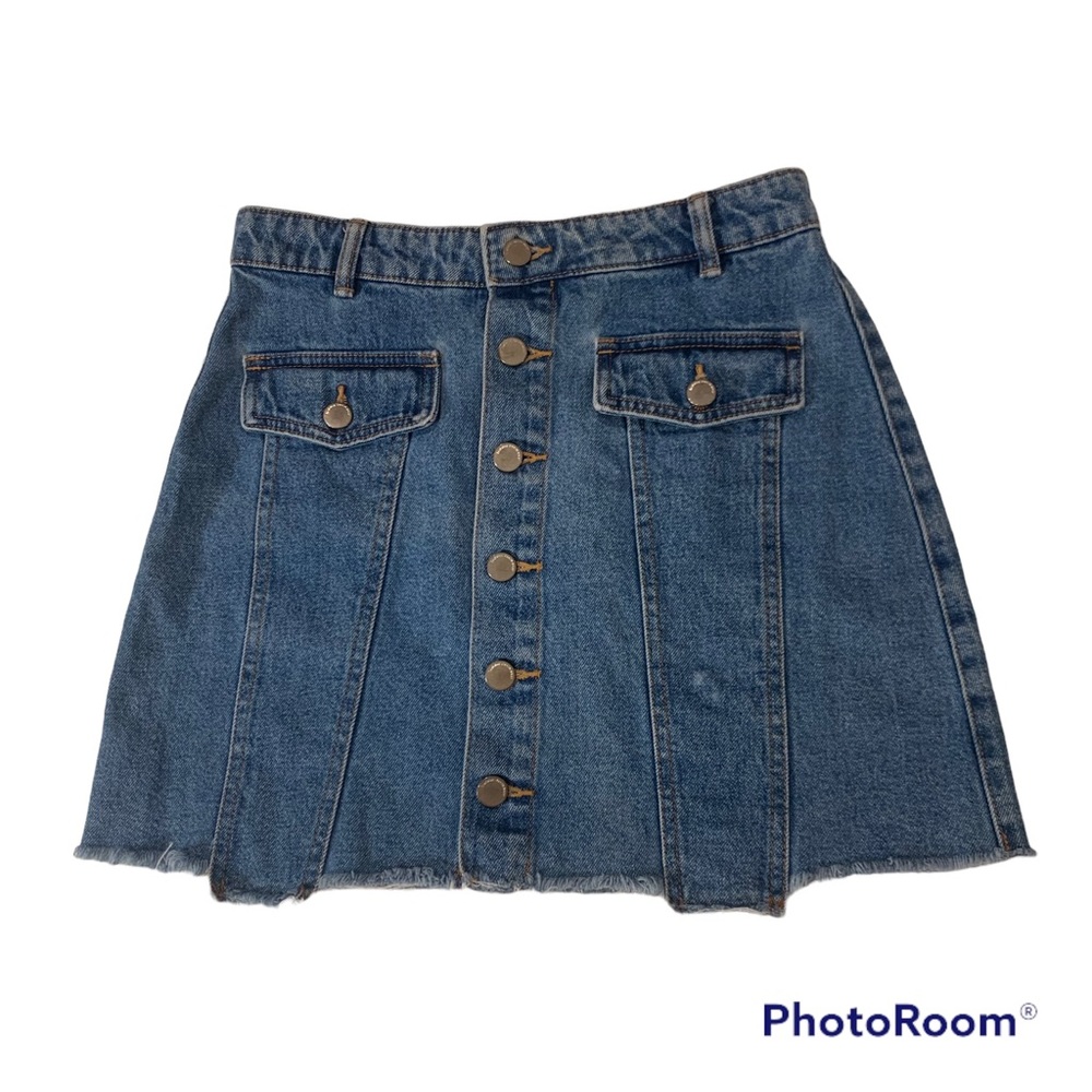 Zara denim button up mini skirt